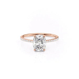 The Pave Maia Set With A Elongated Cushion Moissanite