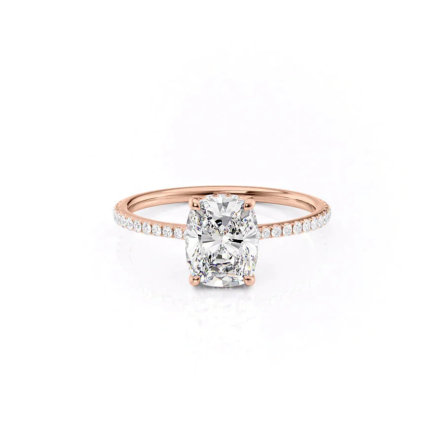 The Pave Maia Set With A 1.5 Carat Elongated Cushion Moissanite