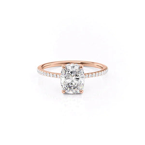 The Pave Maia Set With A 1.5 Carat Elongated Cushion Moissanite