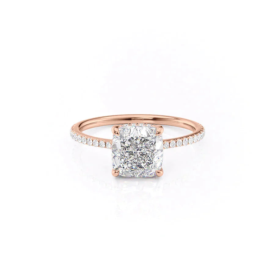The Pave Maia Set With A 2 Carat Cushion Lab Diamond