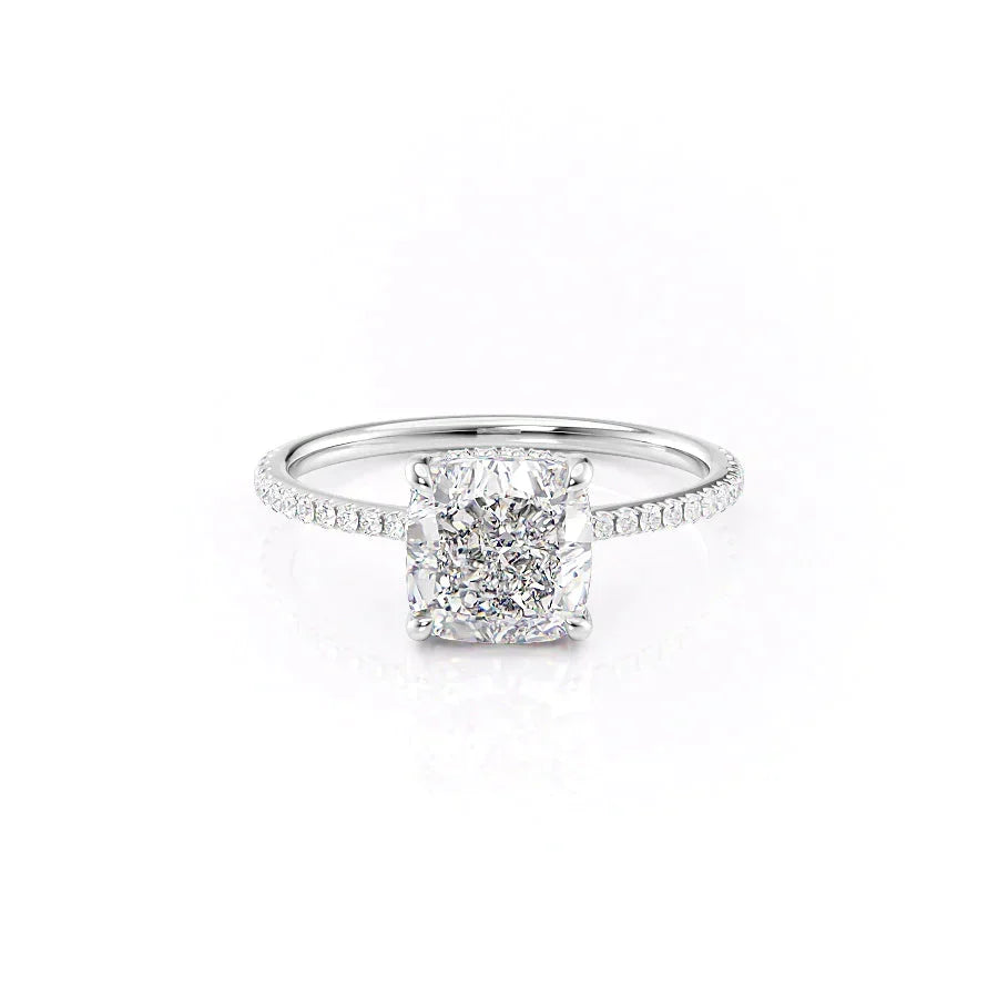 The Pave Maia Set With A Cushion Moissanite