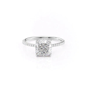 The Pave Maia Set With A Cushion Moissanite