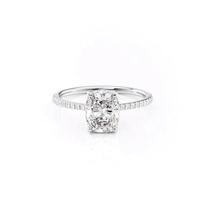 The Pave Maia Set With A 2 Carat Elongated Cushion Lab Diamond