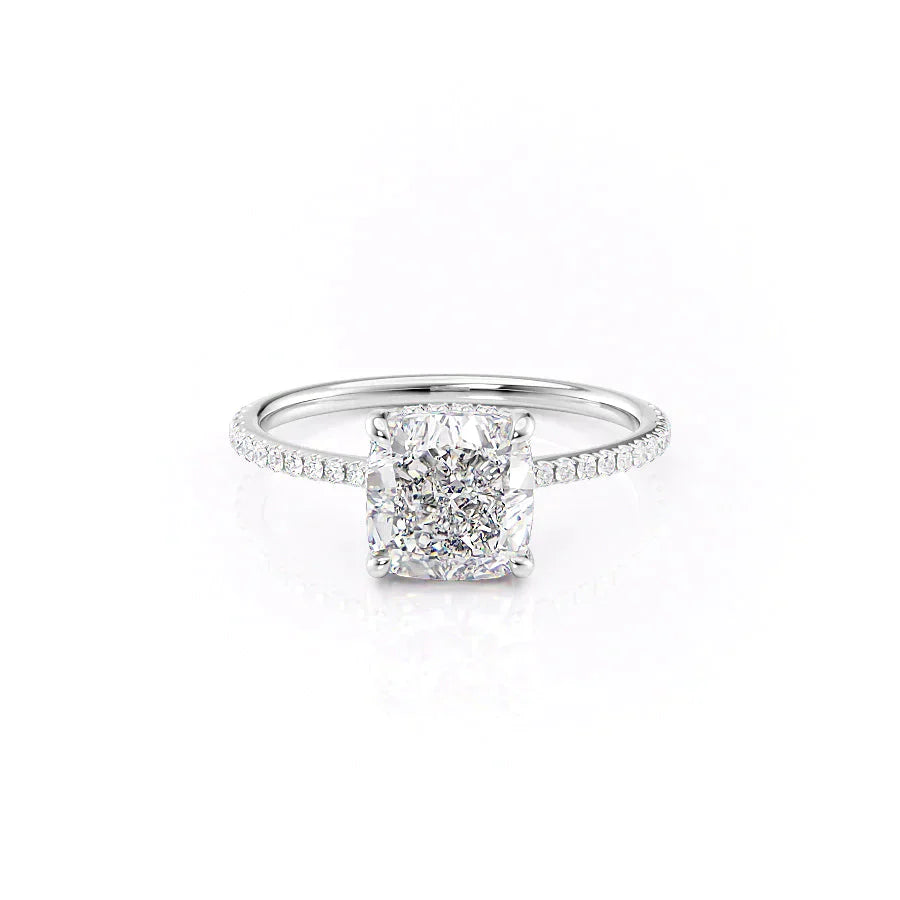 The Pave Maia Set With A 3 Carat Cushion Lab Diamond