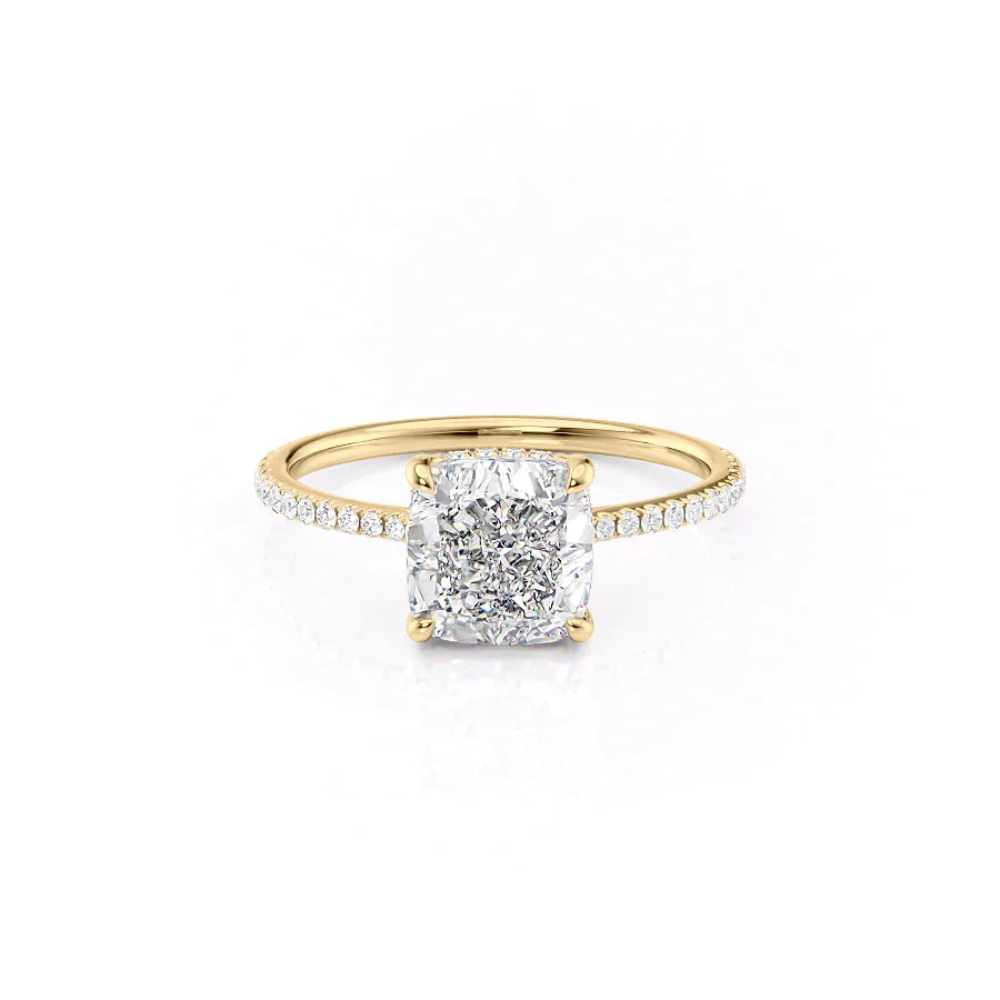 The Pave Maia Set With A 1.5 Carat Cushion Lab Diamond