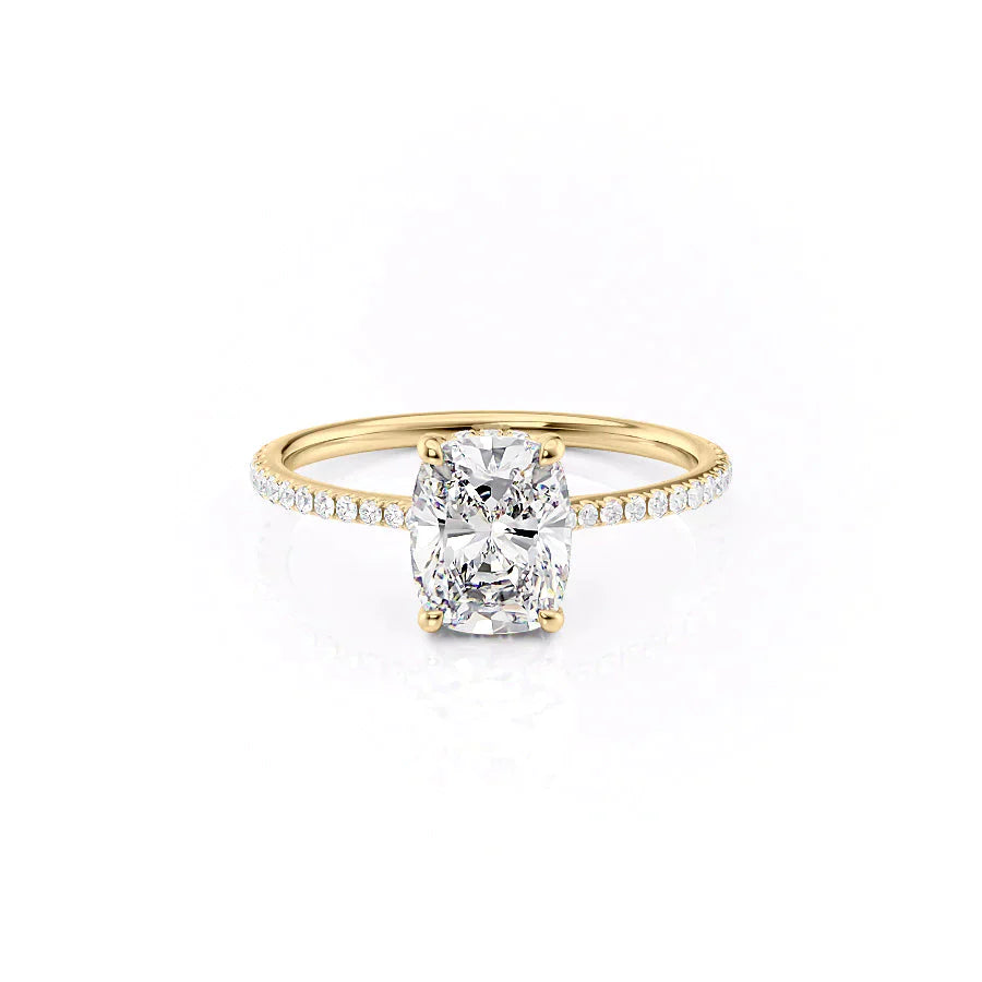The Pave Maia Set With A 1.5 Carat Elongated Cushion Moissanite