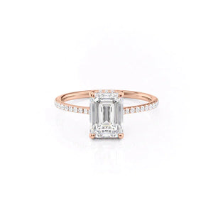 The Pave Maia Set With A 4.5 Carat Emerald Moissanite