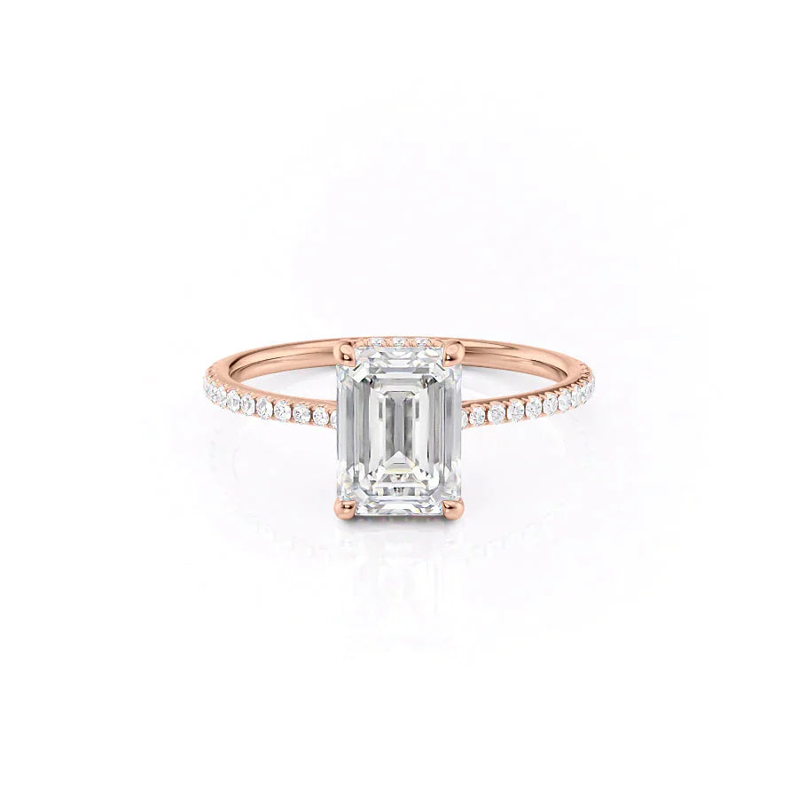 The Pave Maia Set With A 3.5 Carat Emerald Moissanite
