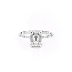 The Pave Maia Set With A 3.5 Carat Emerald Moissanite