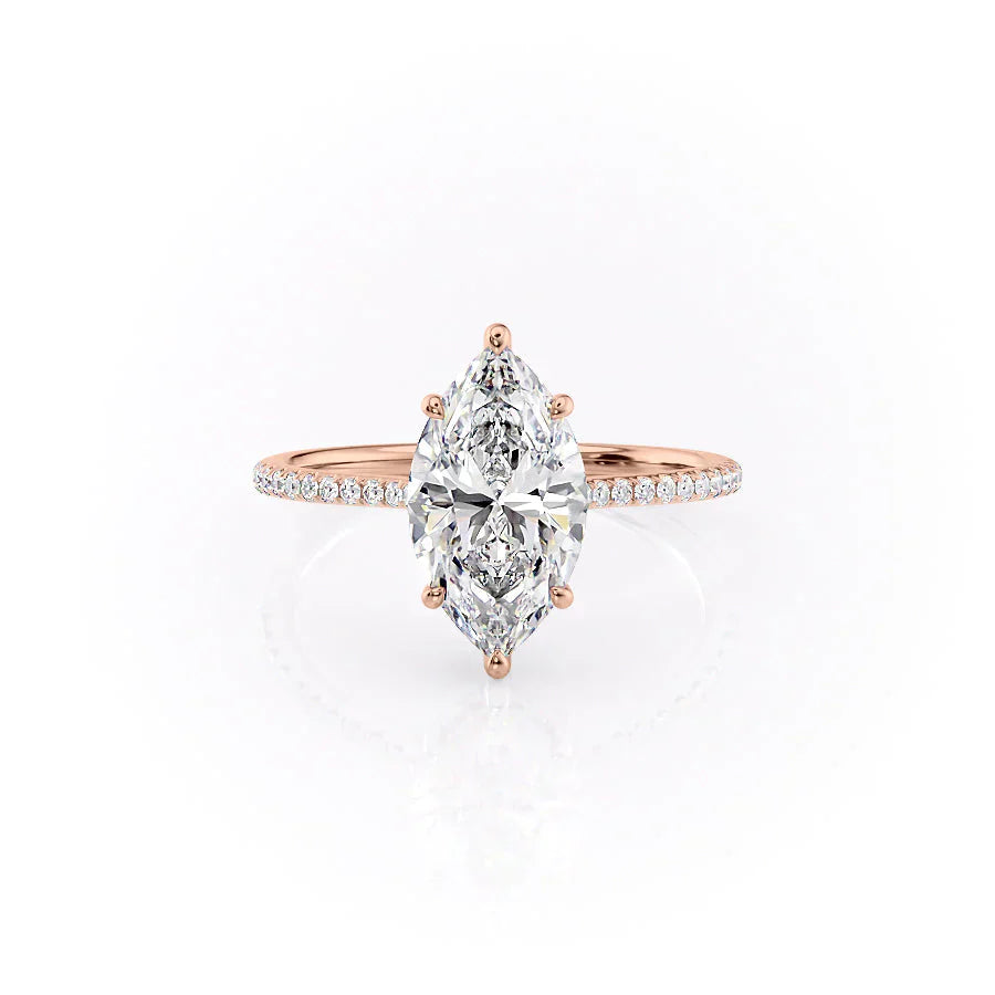 The Pave Maia Set With A 2.5 Carat Marquise Moissanite
