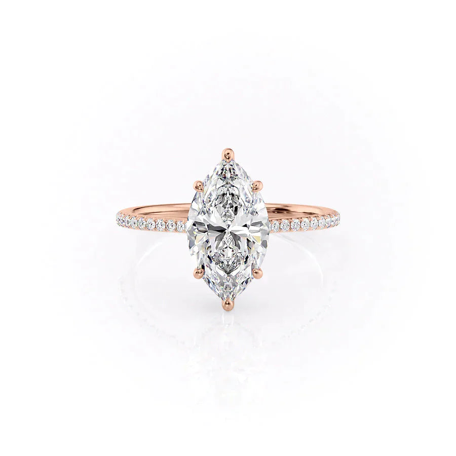 The Pave Maia Set With A 3 Carat Marquise Lab Diamond