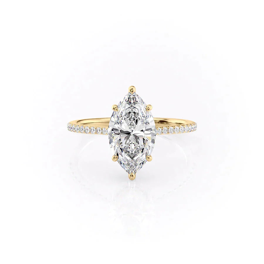The Pave Maia Set With A 2 Carat Marquise Lab Diamond