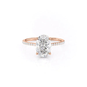 The Pave Maia Set With A Oval Moissanite