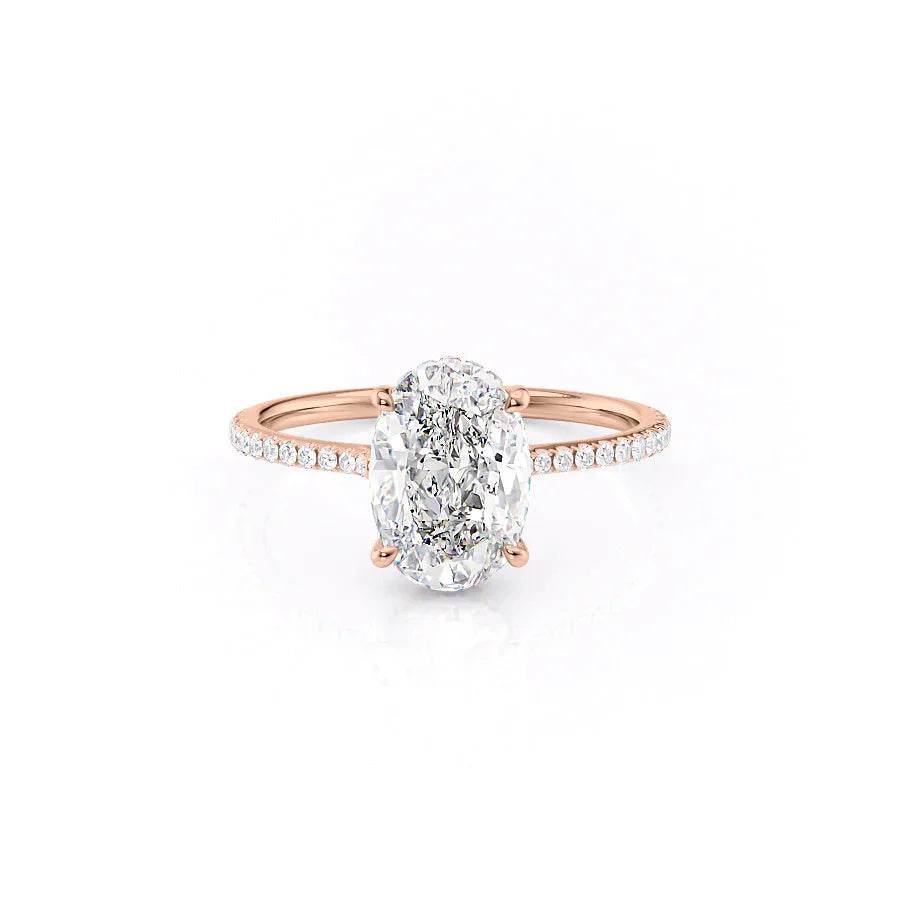 The Pave Maia Set With A 2 Carat Oval Lab Diamond