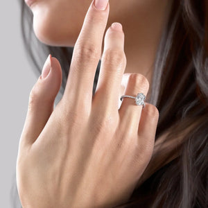 The Pave Maia Set With A 1.5 Carat Oval Moissanite