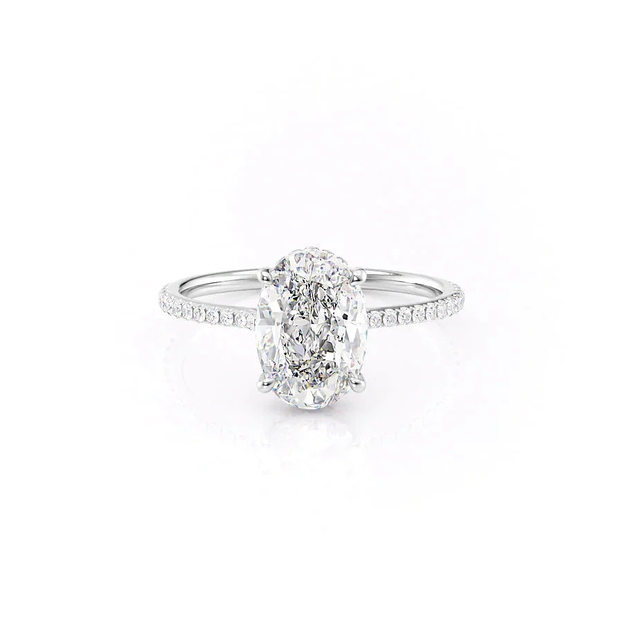 The Pave Maia Set With A Oval Moissanite