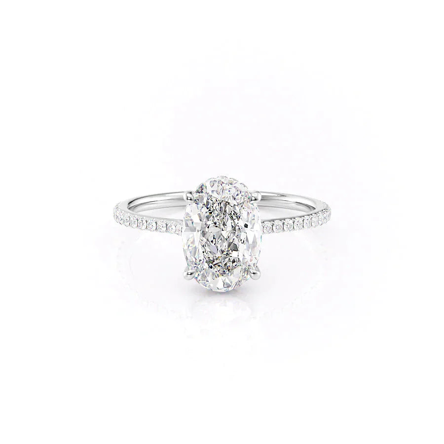 The Pave Maia Set With A 2.5 Carat Oval Lab Diamond