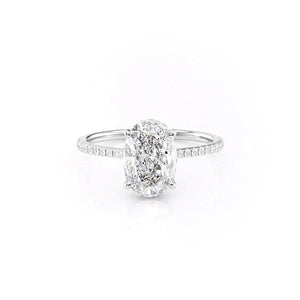 The Pave Maia Set With A 2.5 Carat Oval Moissanite