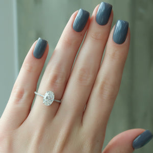 The Pave Maia Set With A 2 Carat Oval Lab Diamond