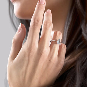The Pave Maia Set With A 3.5 Carat Pear Moissanite