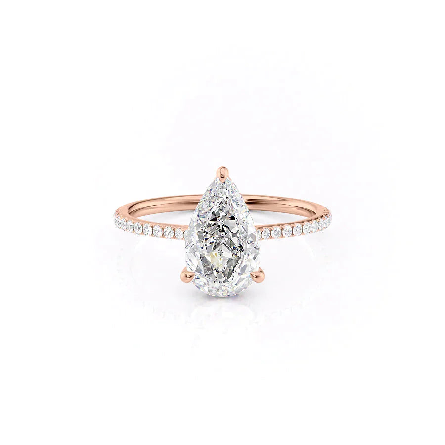 The Pave Maia Set With A 2.5 Carat Pear Lab Diamond