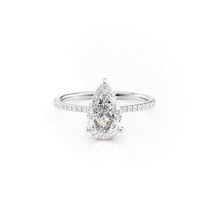 The Pave Maia Set With A 1.5 Carat Pear Moissanite