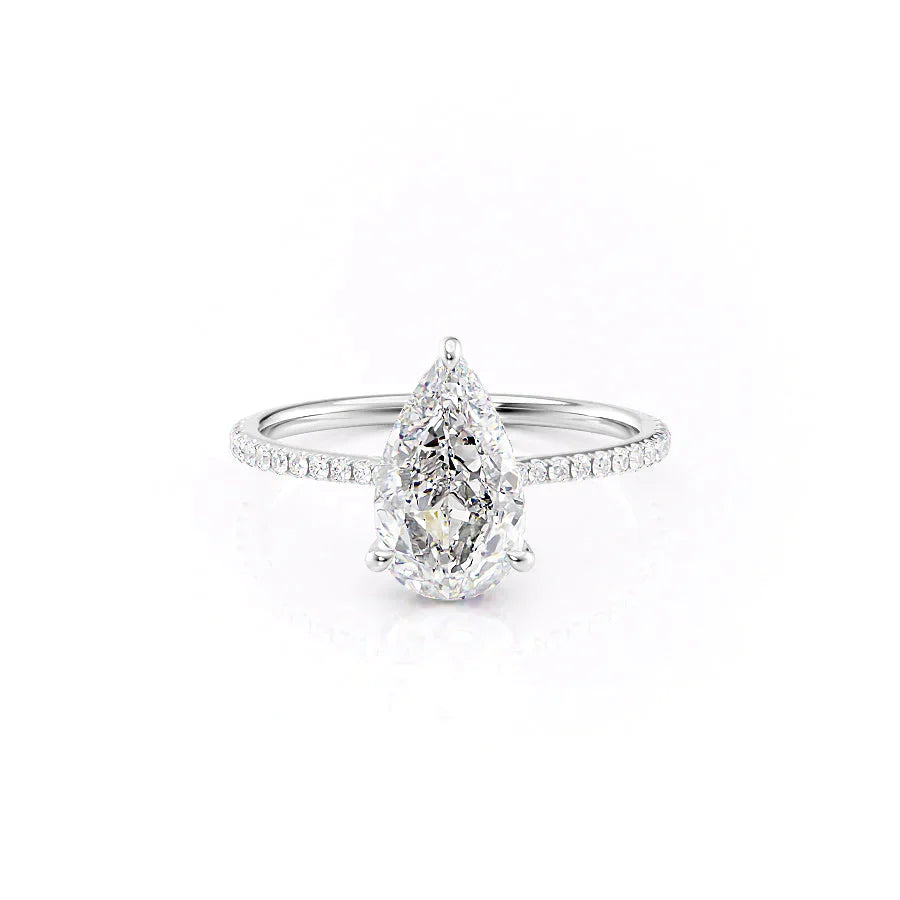 The Pave Maia Set With A 1 Carat Pear Lab Diamond