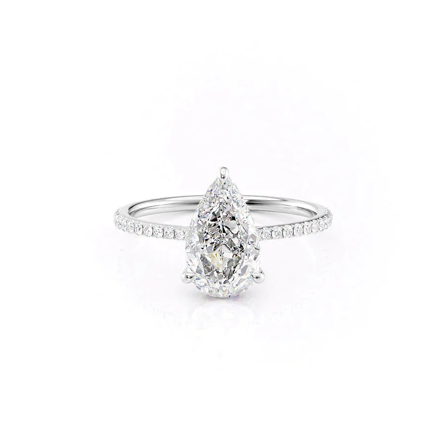 The Pave Maia Set With A Pear Moissanite