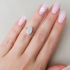 The Pave Maia Set With A 2 Carat Pear Lab Diamond