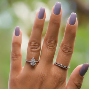 The Pave Maia Set With A 2 Carat Pear Lab Diamond