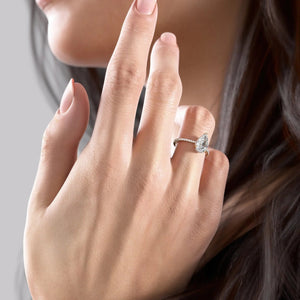 The Pave Maia Set With A 2 Carat Pear Lab Diamond