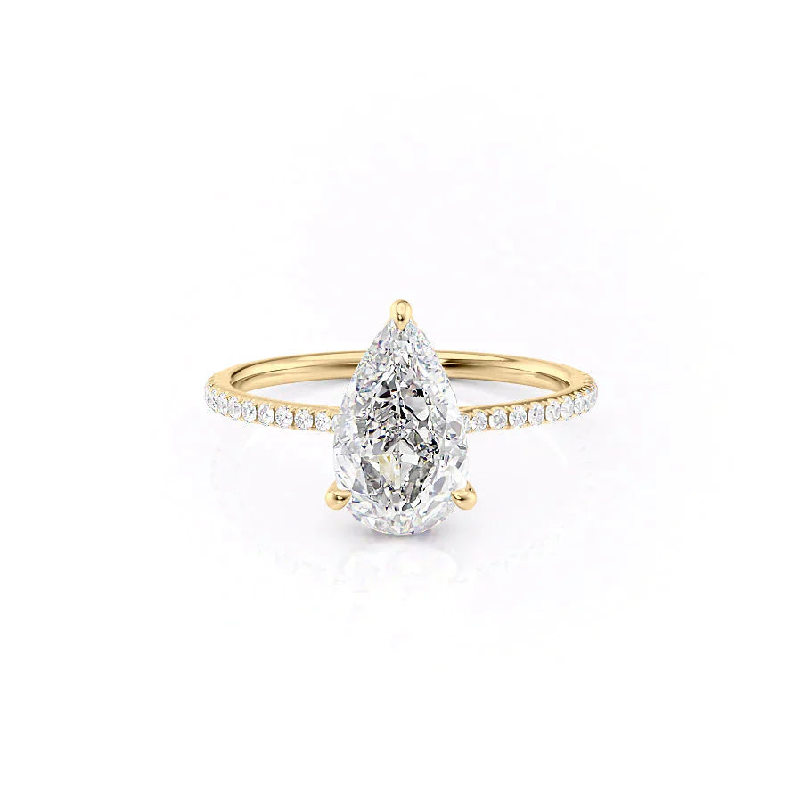 The Pave Maia Set With A 1 Carat Pear Lab Diamond