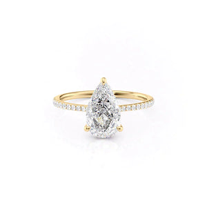 The Pave Maia Set With A 1.5 Carat Pear Lab Diamond