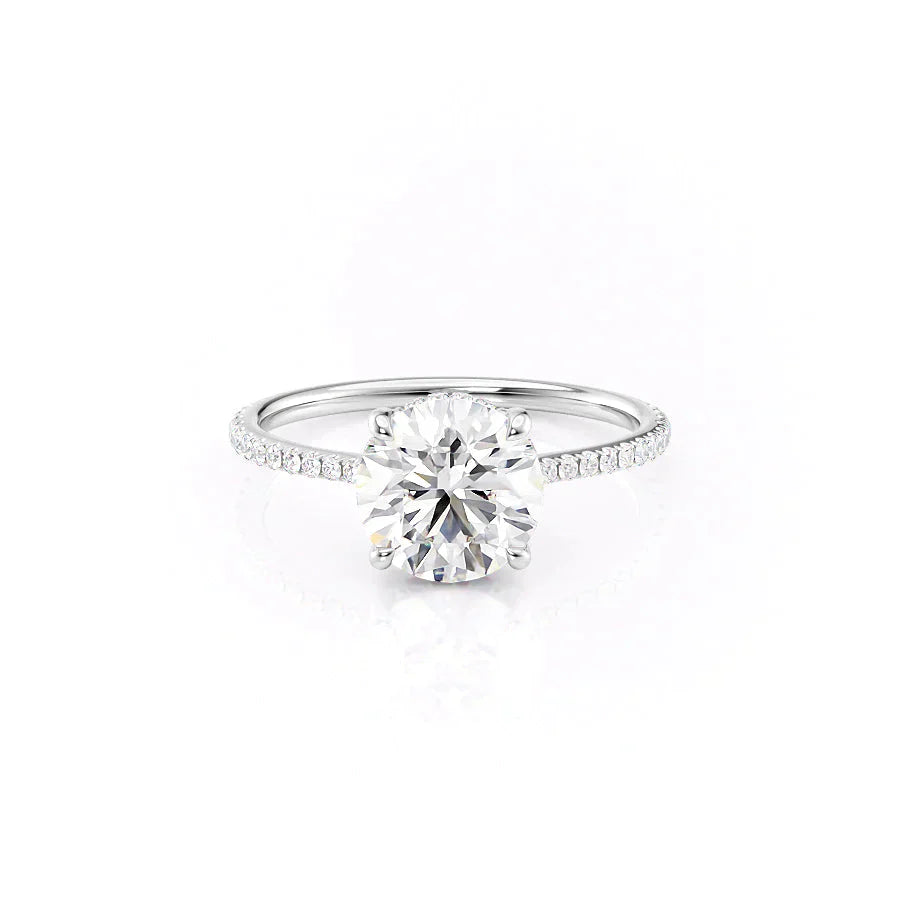 The Pave Maia Set With A 2.5 Carat Round Moissanite
