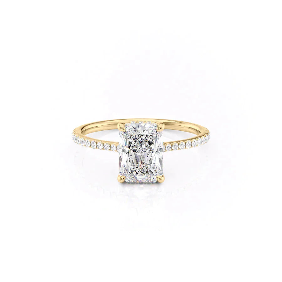 The Pave Maia Set With A 2.5 Carat Radiant Moissanite