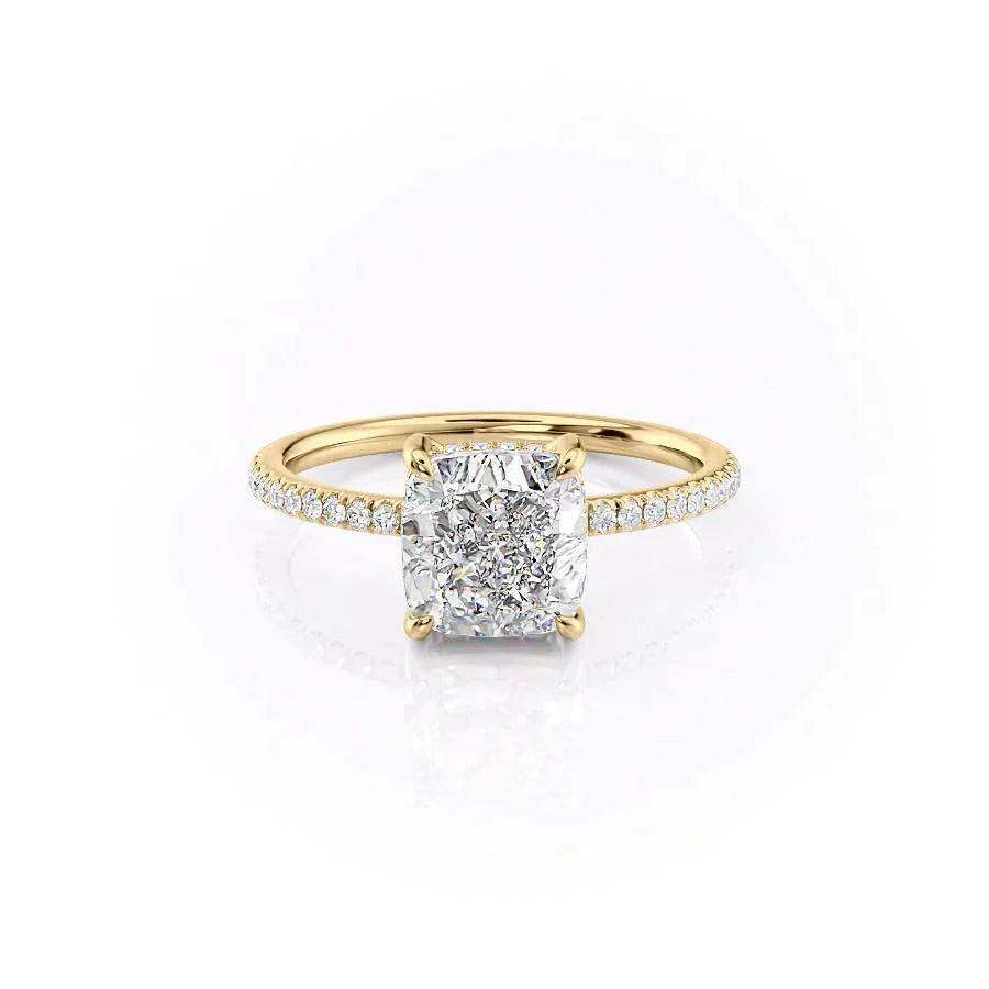 The Mandy Set With A 1.5 Carat Cushion Lab Diamond
