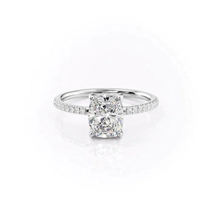 The Mandy Set With A 1.5 Carat Elongated Cushion Lab Diamond