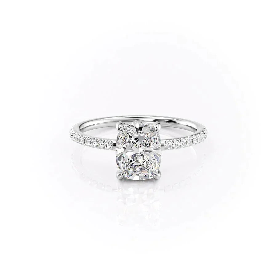 The Mandy Set With A Elongated Cushion Moissanite