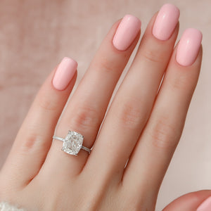 The Mandy Set With A 2 Carat Elongated Cushion Lab Diamond