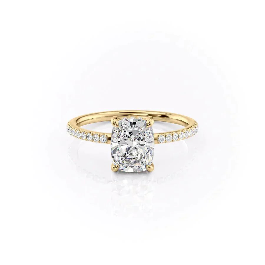 The Mandy Set With A 3 Carat Elongated Cushion Lab Diamond