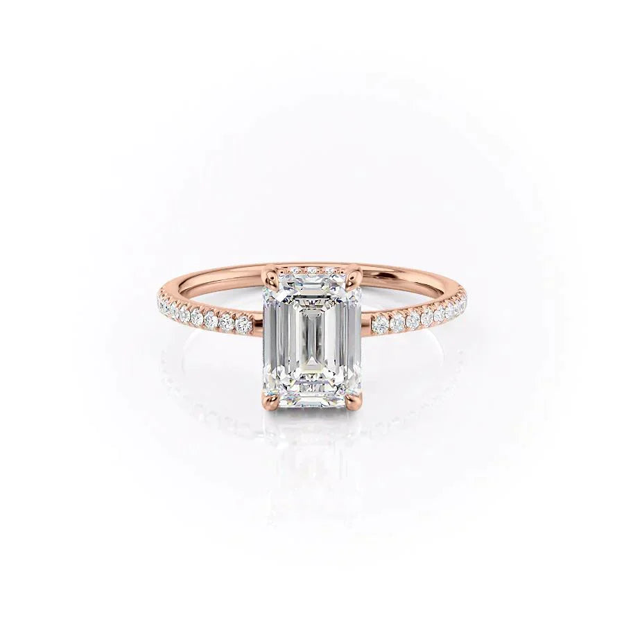 The Mandy Set With A 2.5 Carat Emerald Lab Diamond