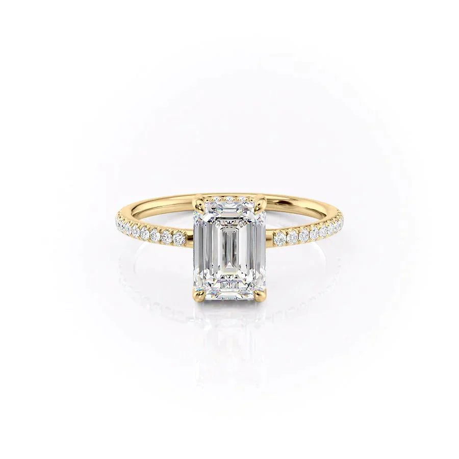 The Mandy Set With A 2.5 Carat Emerald Lab Diamond