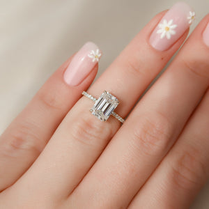 The Mandy Set With A 2 Carat Emerald Lab Diamond