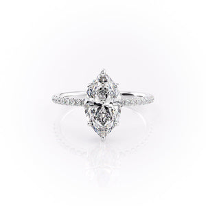 The Mandy Set With A 1.5 Carat Marquise Lab Diamond