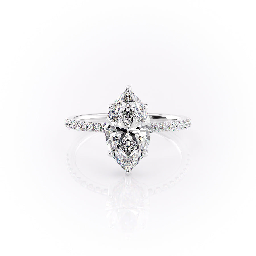 The Mandy Set With A 2.5 Carat Marquise Lab Diamond
