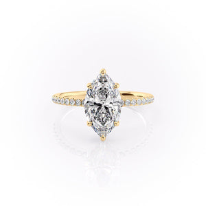 The Mandy Set With A 1.5 Carat Marquise Lab Diamond