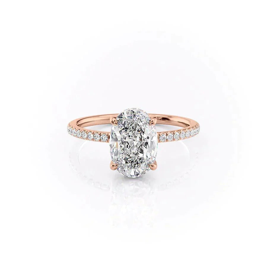 The Mandy Set With A 1 Carat Oval Lab Diamond