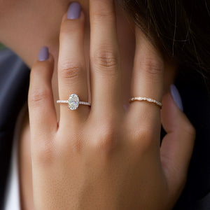 The Mandy Set With A 1 Carat Oval Lab Diamond