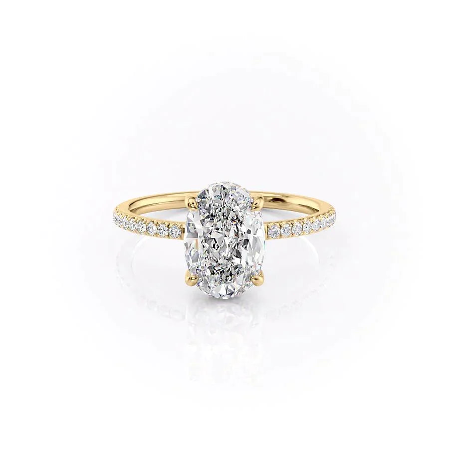 The Mandy Set With A 1.5 Carat Oval Lab Diamond