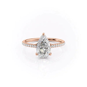 The Mandy Set With A 2.5 Carat Pear Lab Diamond